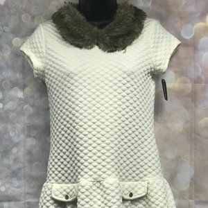 Nautica | Girls Faux Fur Collar Dress NWT